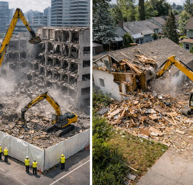 Commercial vs residential demolition differences explained