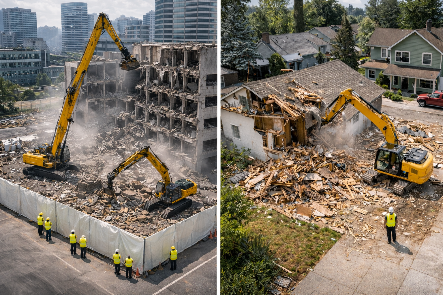 Commercial vs residential demolition comparison guide